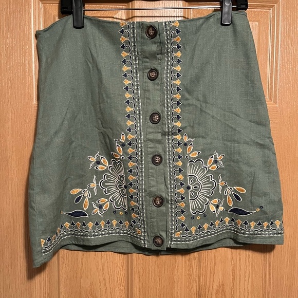 Blue Rain Embroidered Boho Mini Skirt NWT - Picture 3 of 11